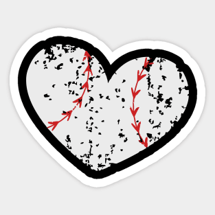 Baseball Heart Sticker